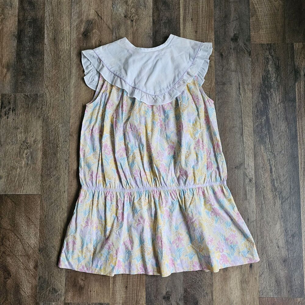 Vintage Cacharel Paris Floral Dress 10 Small Cottagecore French Coquette Ruffle